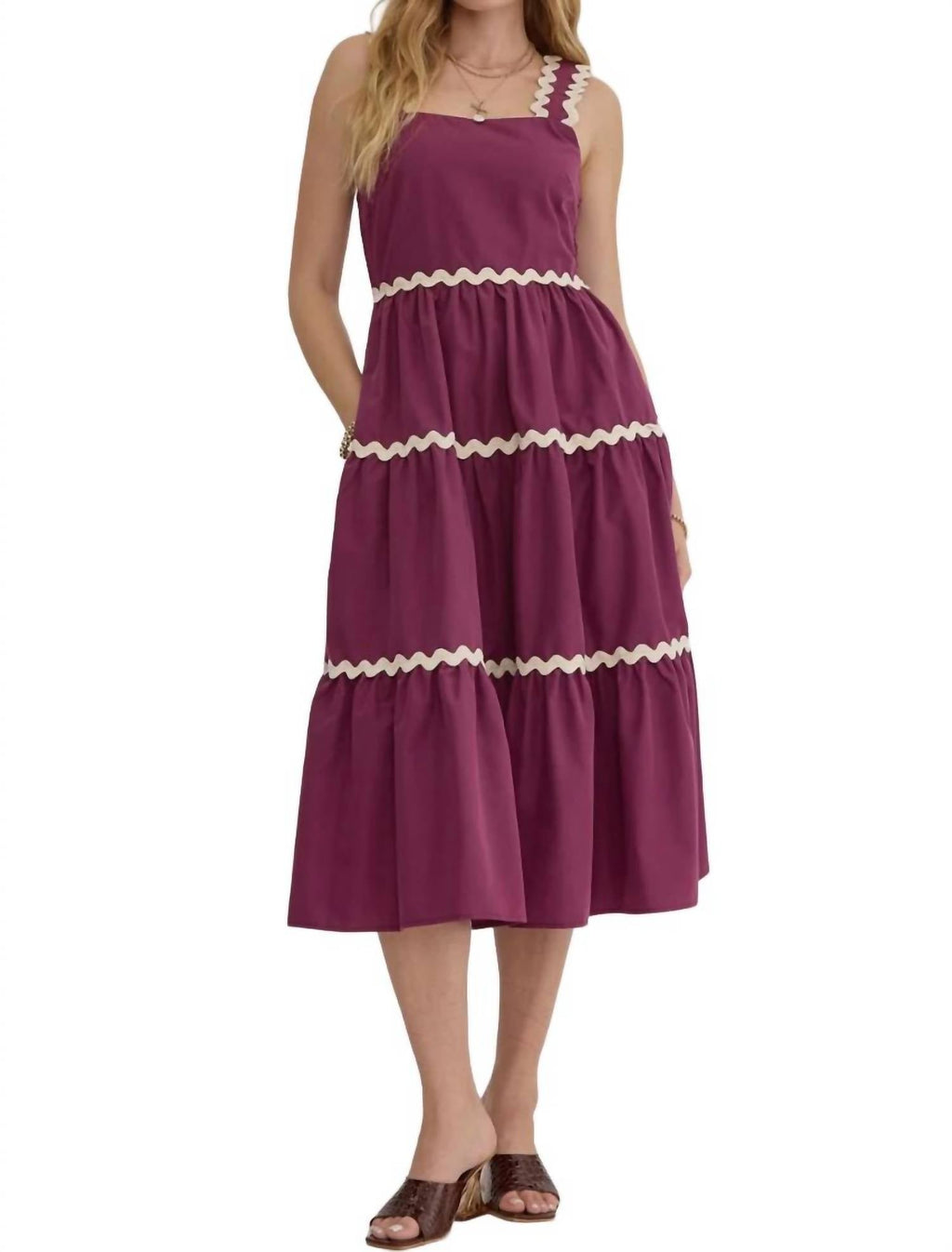 Entro - Ric Rac Trim Midi Dress – Steals