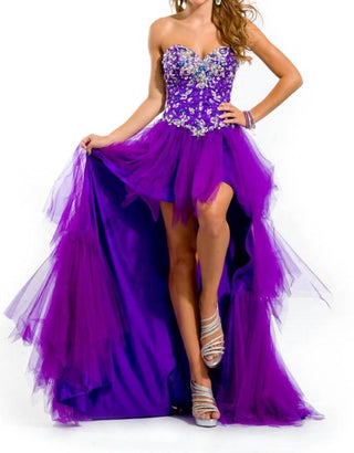 Rachel Allan - Heavy Beaded Strapless Sweetheart Gown