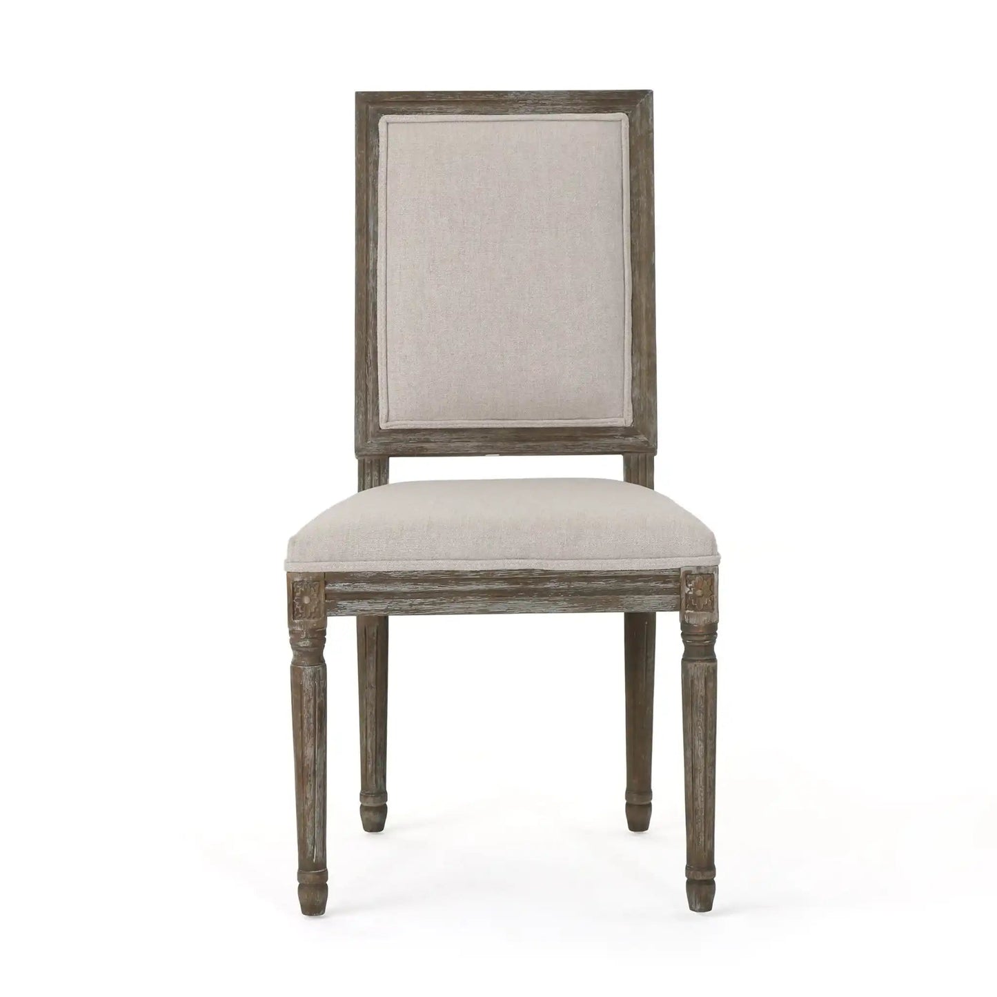Traditional Style Dining Chair Set With Fabric Upholstery
