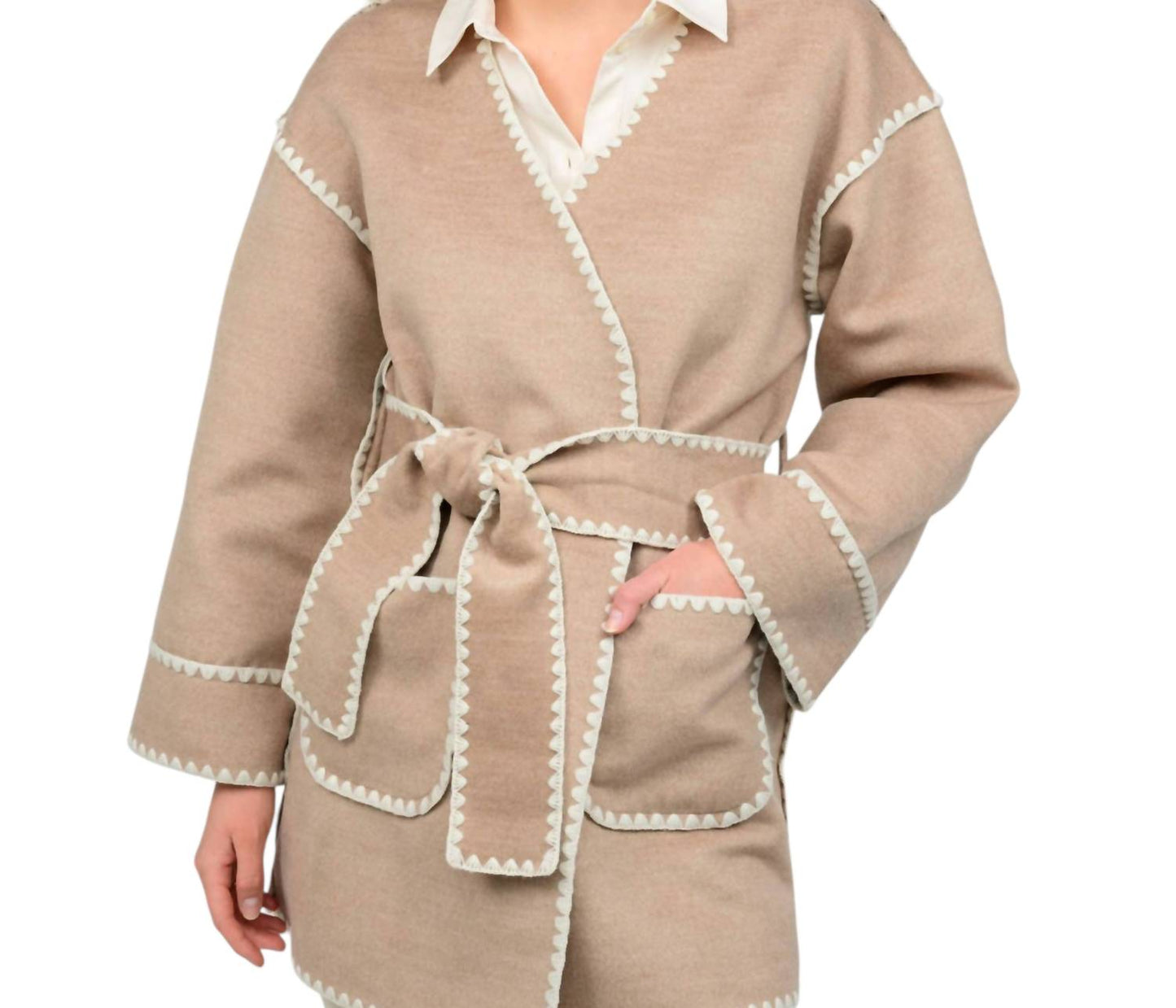 Ivy Jane - Whipstitched Wrap Coat