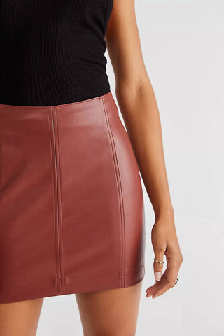 Free People - FEMME LEATHER SKIRT