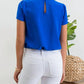Blu Pepper - Short Sleeve Center Pleated Blouse