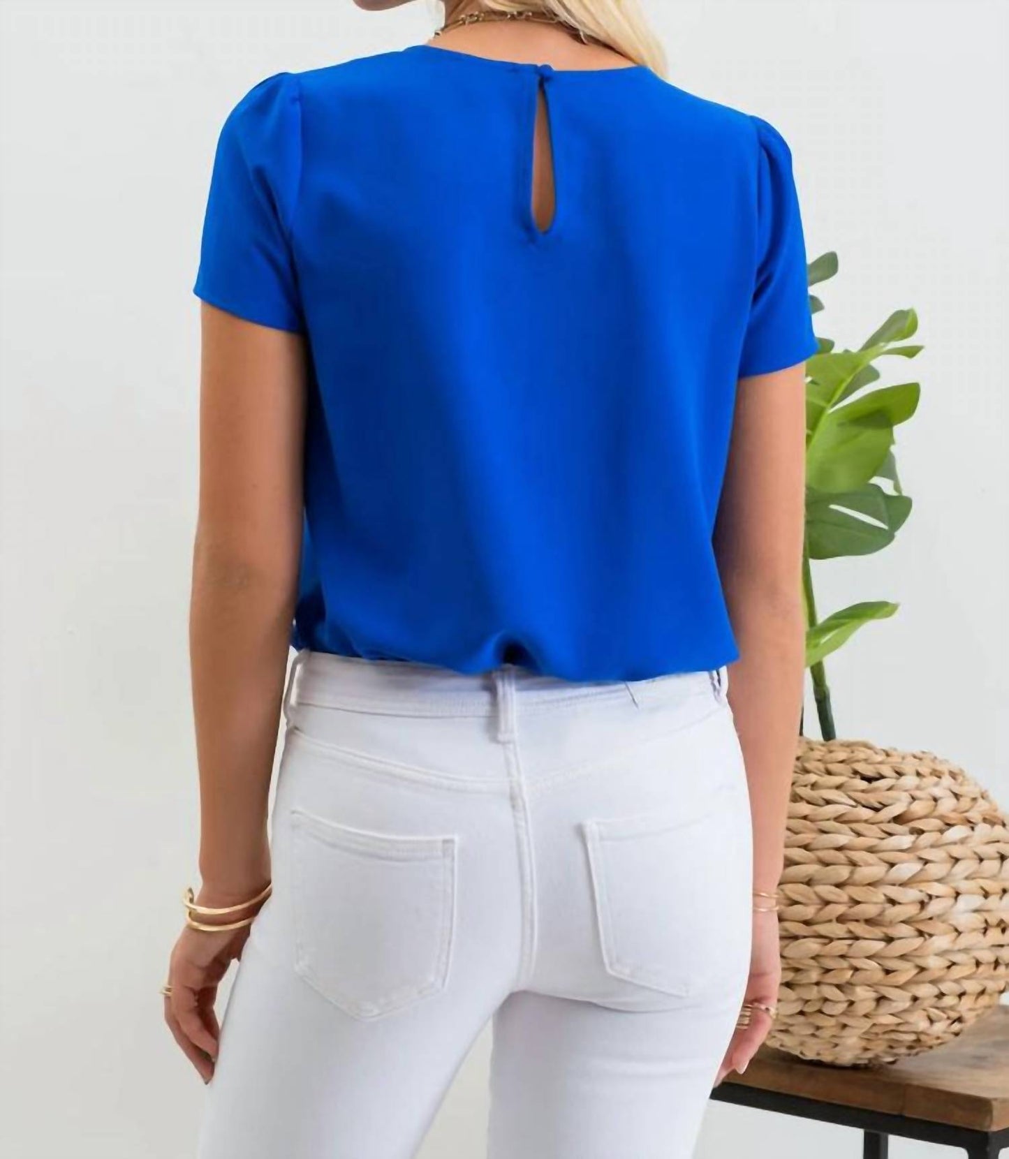 Blu Pepper - Short Sleeve Center Pleated Blouse