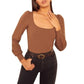 Reformation - Vita Ribbed Knit Balloon Sleeve Top