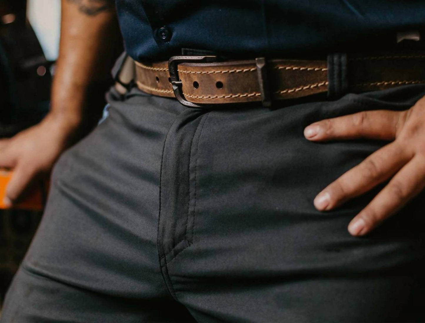 Lejon Leather Goods - Men's Vintage Bison Leather Granada Usa Made Belt