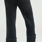1822 Denim - Mid Rise Black Cuffed Straight Leg Jeans