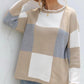 Esley Collection - Squares printing knit sweater top