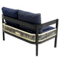 U_Style Multi-person Outdoor Iron Sofa Set with Table