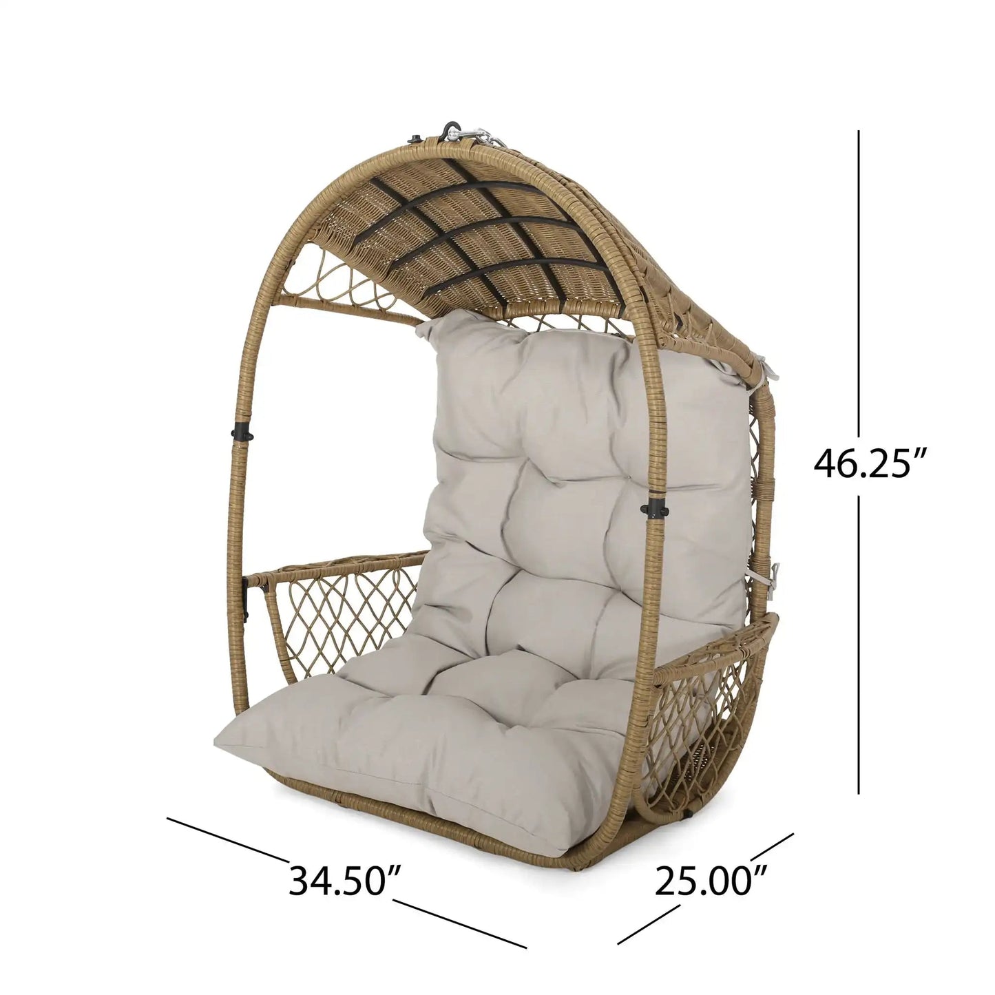 Malia Wicker Hanging Chair With Cushion