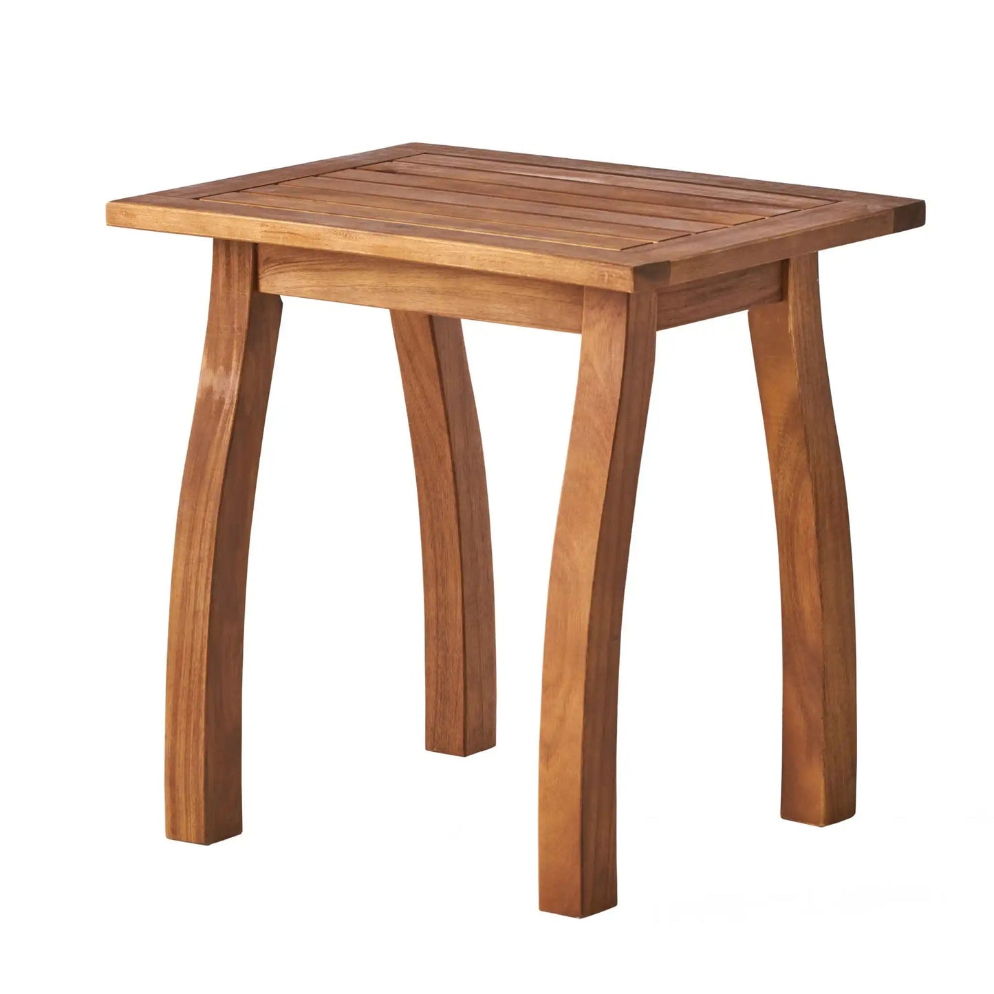 Kinesis Outdoor Side Table With Slatted Top and Wood Frame