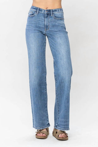 Judy Blue - Mid Rise Wide Leg Jeans