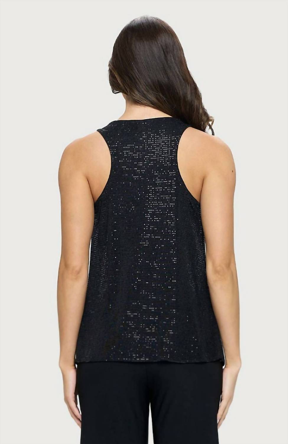 Azi - Sparkle Cowl Neck Tank Top