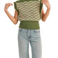 &Merci - Contrast Stitch Mock Neck Sweater Vest
