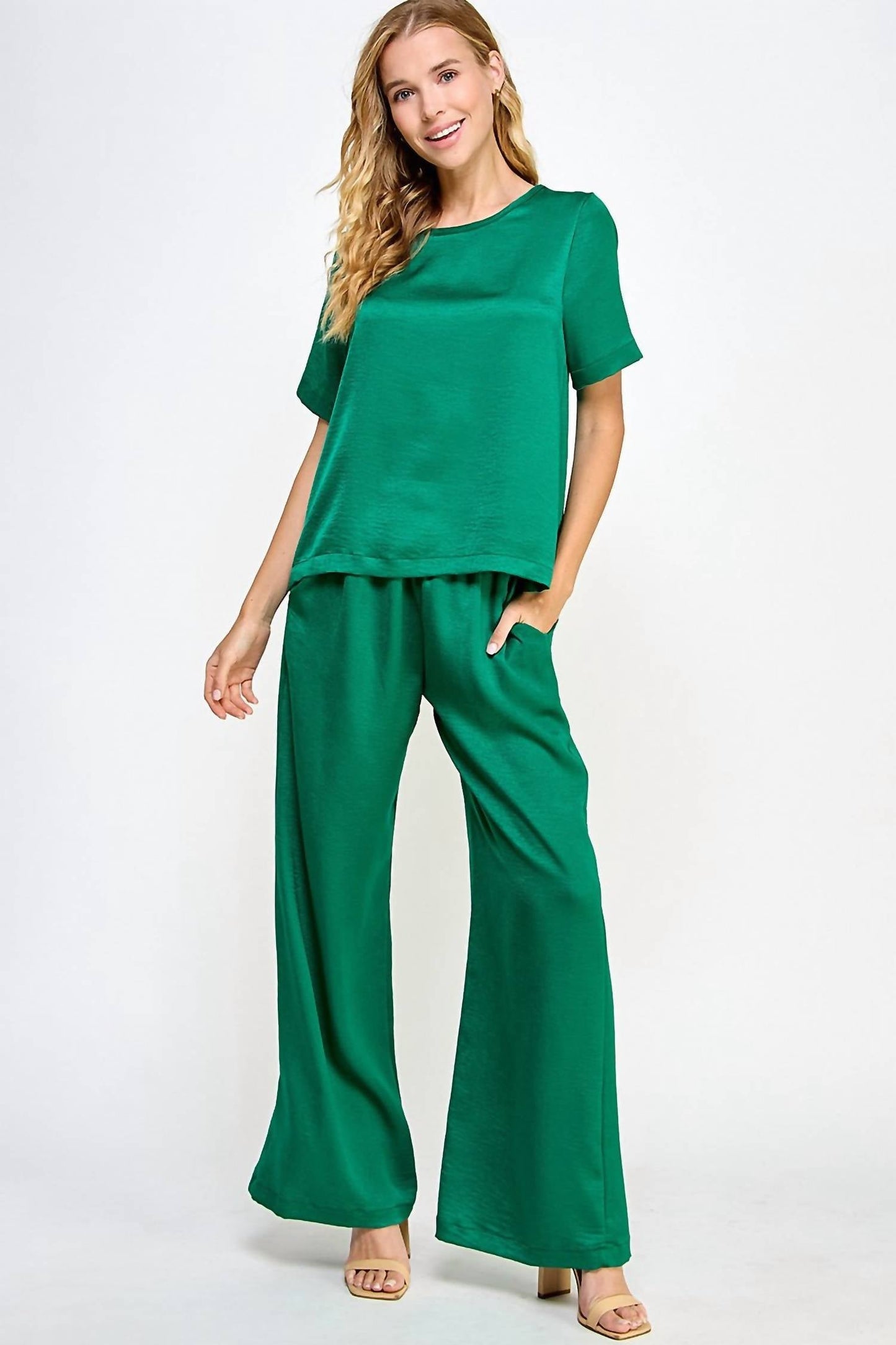 2 Hearts Apparel - Solid Satin Set