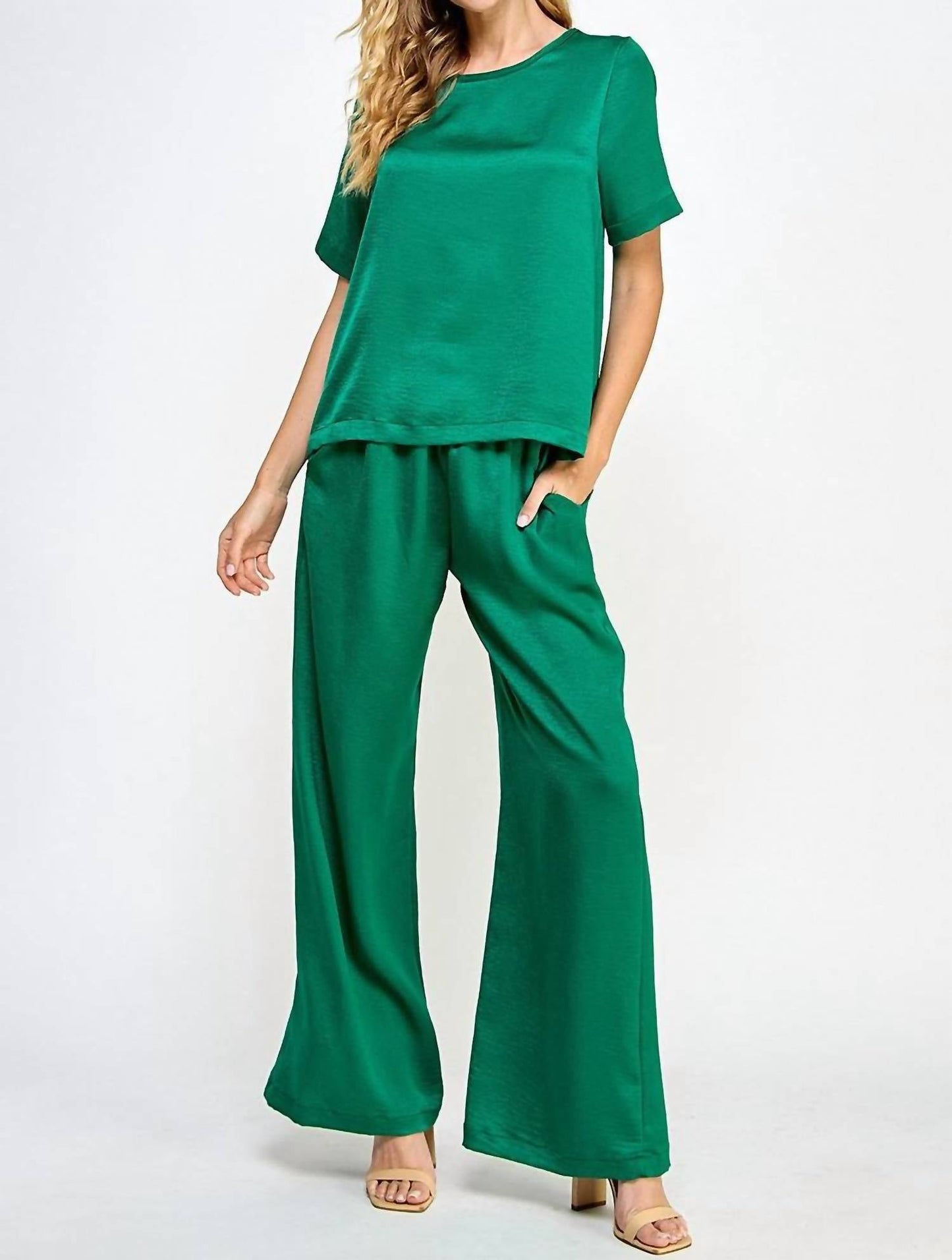 2 Hearts Apparel - Solid Satin Set