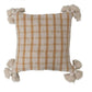 Creative Co-Op - Square Woven Cotton Slub Plaid Pillow With Tassels