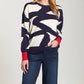 Apny - Graphic Print Crew Neck Knit Sweater