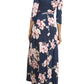 Hello Miz - Floral Faux Wrap Maternity & Nursing Maxi Dress