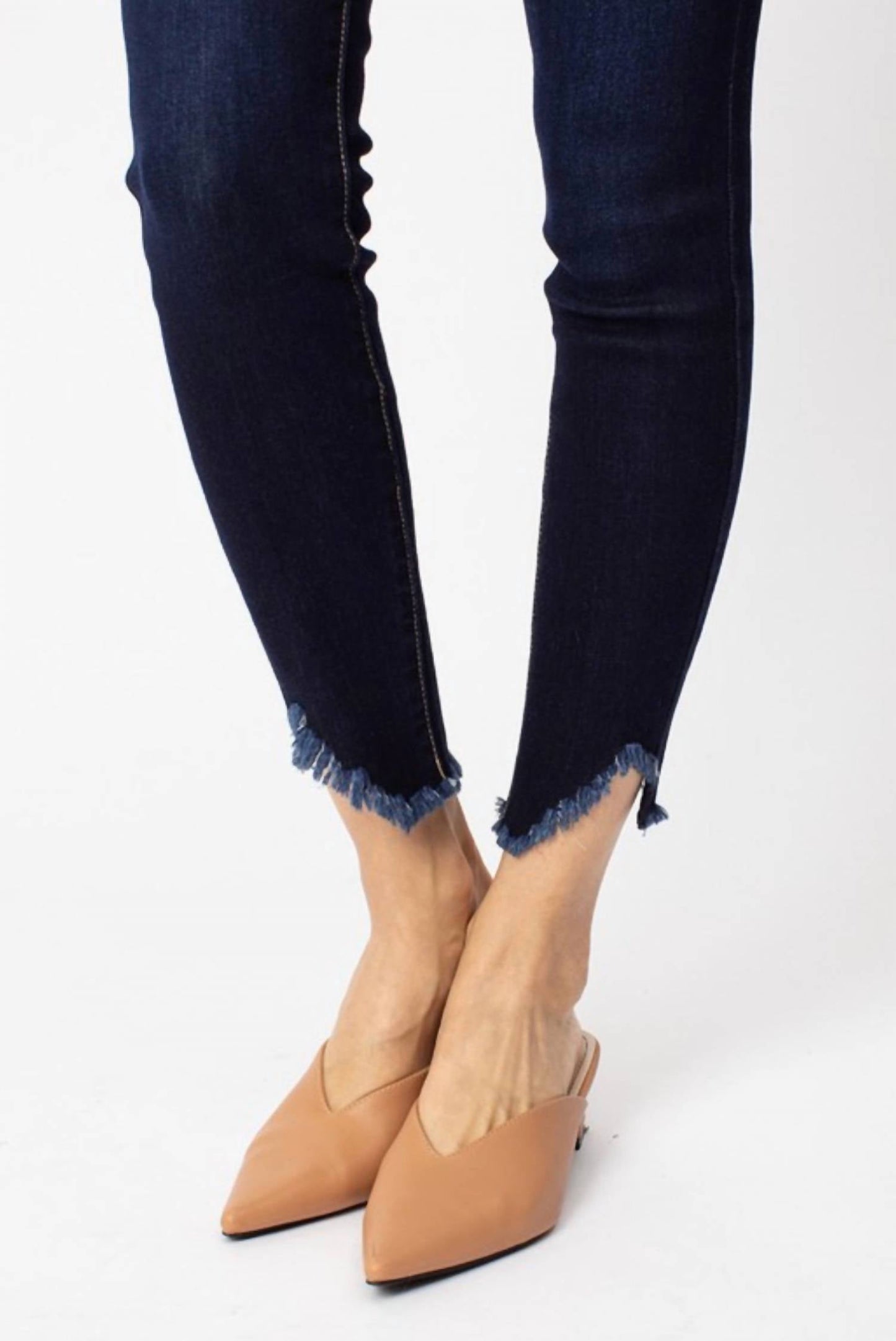 Kancan - High Rise Hem Detail Jean