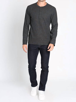 Jachs New York - Brushed Waffle Long Sleeve Henley Shirt