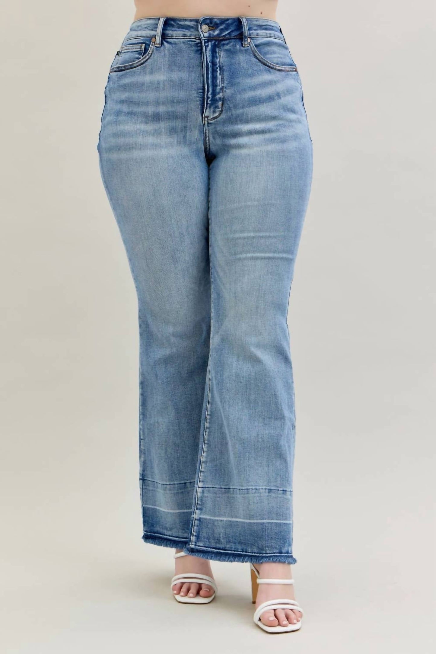 Judy Blue - High Waist Tummy Control Release Hem Flare Stretchy Jeans - Plus