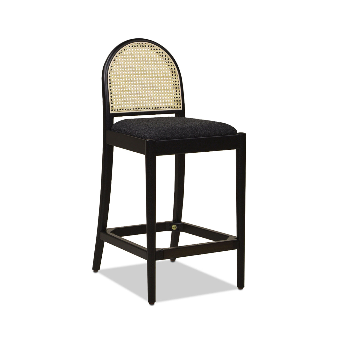 Arlin Upholstered Stool with Curved Back and Footrest - Set of 2