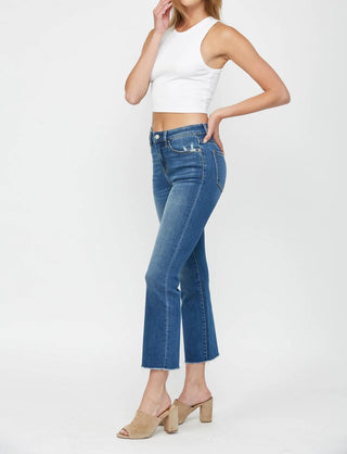 Mica Denim - Mid Rise Boot Cut Crop Jeans
