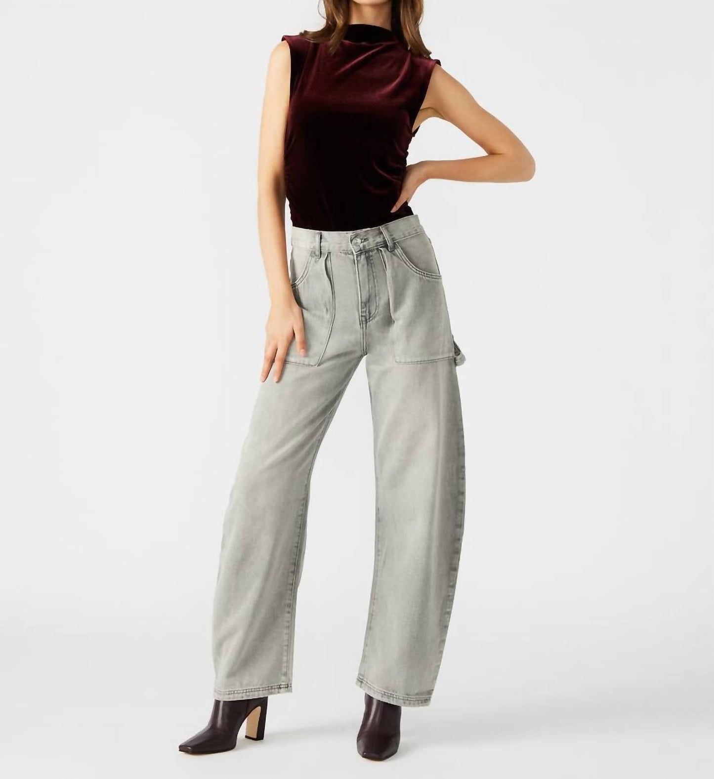Steve Madden - Essen Plum Velvet Tank Bodysuit