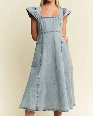 Trendsi - Jade By Jane Full Size Ruffled Denim Midi Dress Plus Size