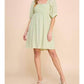 Allie Rose - Textured Puff Sleeve Babydoll Dress