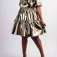 The Curve La - Plus Size Faux Leather Tiered Puff Sleeve Short Dress