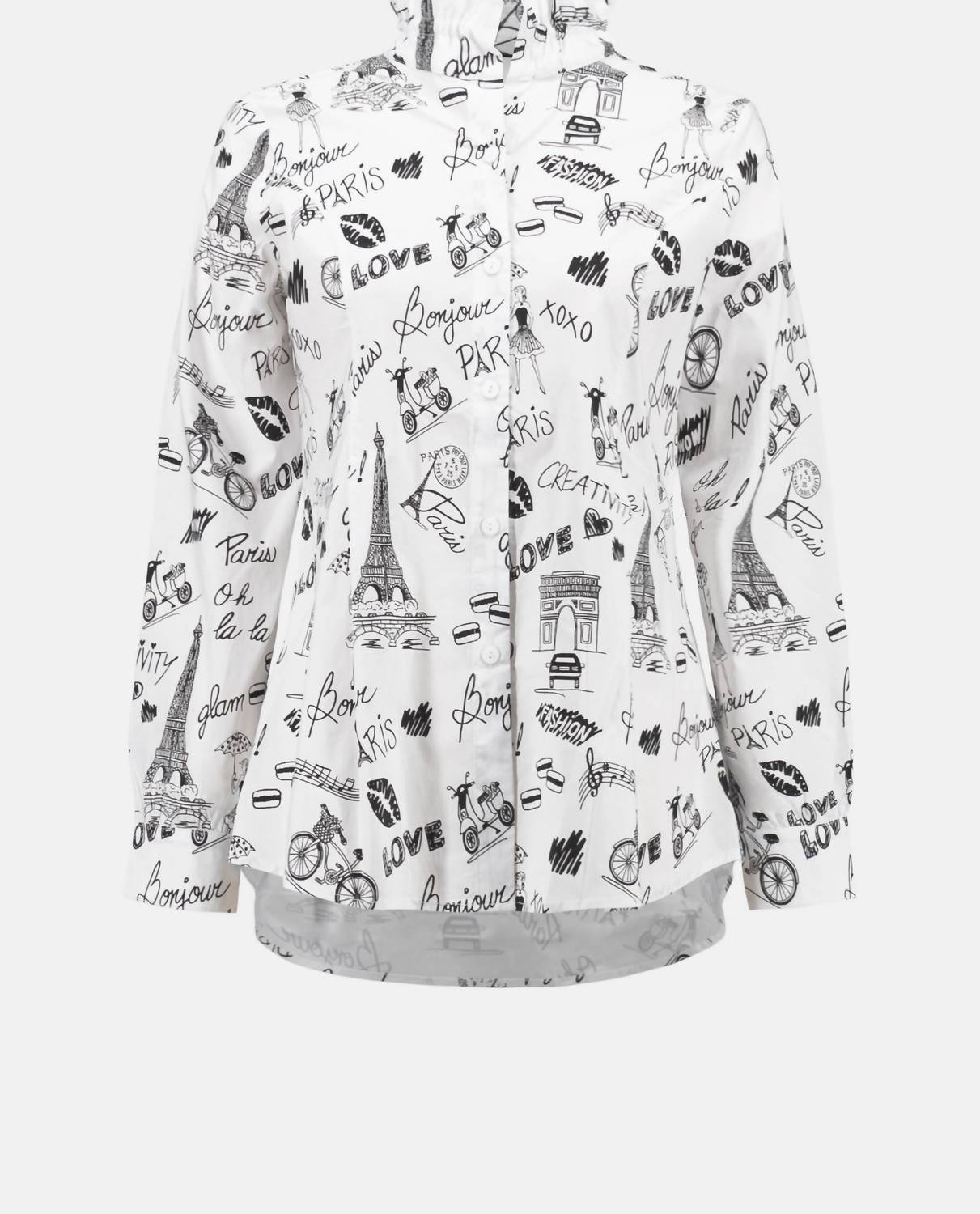 Joseph Ribkoff - Woven Conversational Print Fit And Flare Blouse
