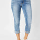 Judy Blue - Mid Rise Cuffed Skinny Capri