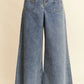 Trendsi - Davi & Dani Patch Pocket Wide Leg Culotte Jeans