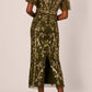 Adrianna Papell - Beaded Flutter Sleeve Gown