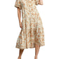 Umgee - Botanical Print A-line Tiered Dress