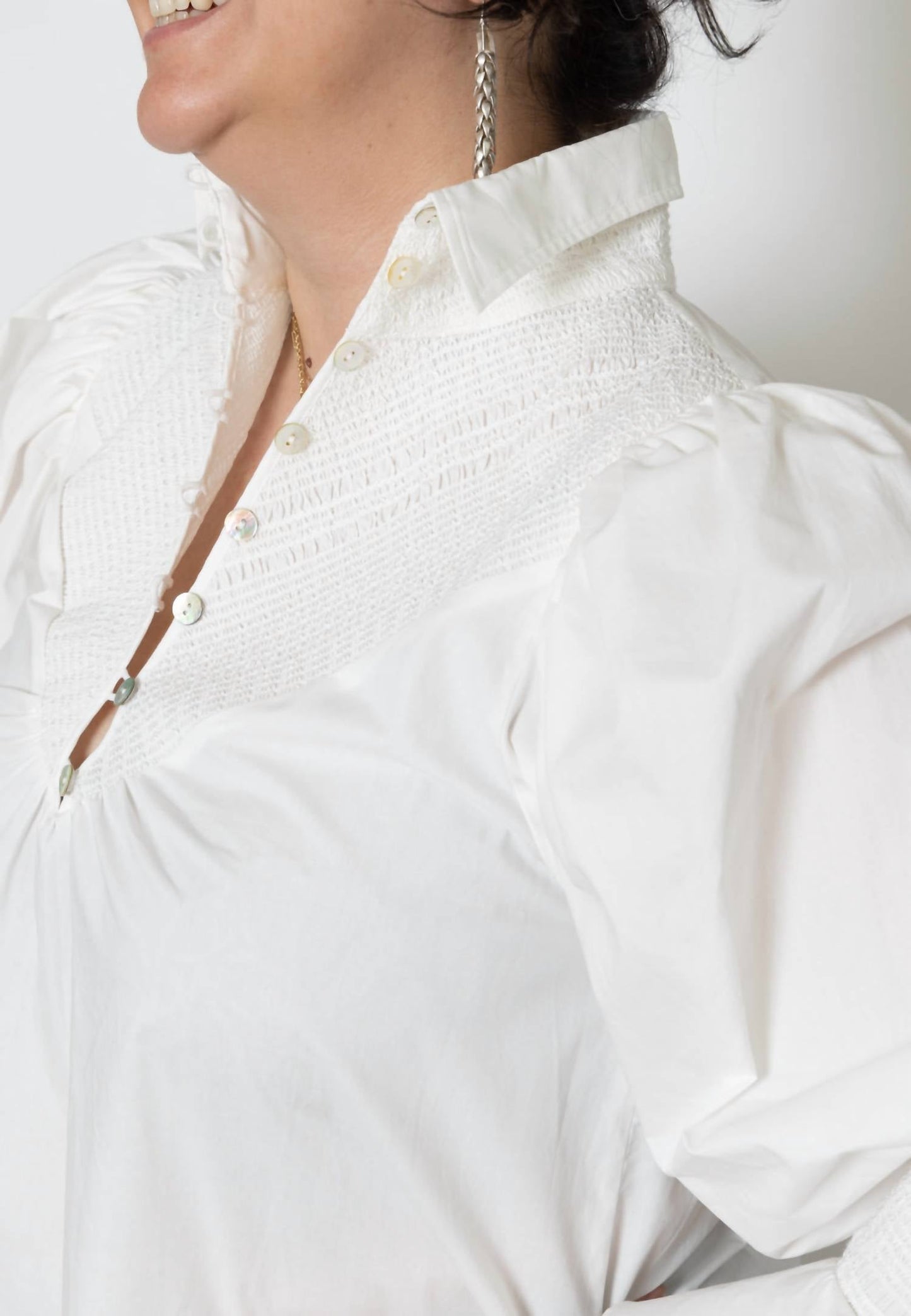 Hope For Flowers - High Collar Smocked Shirt