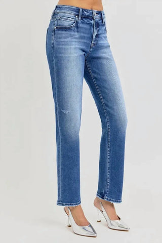 Trendsi - Women's Risen Mid Rise Ankle Tapered Jeans