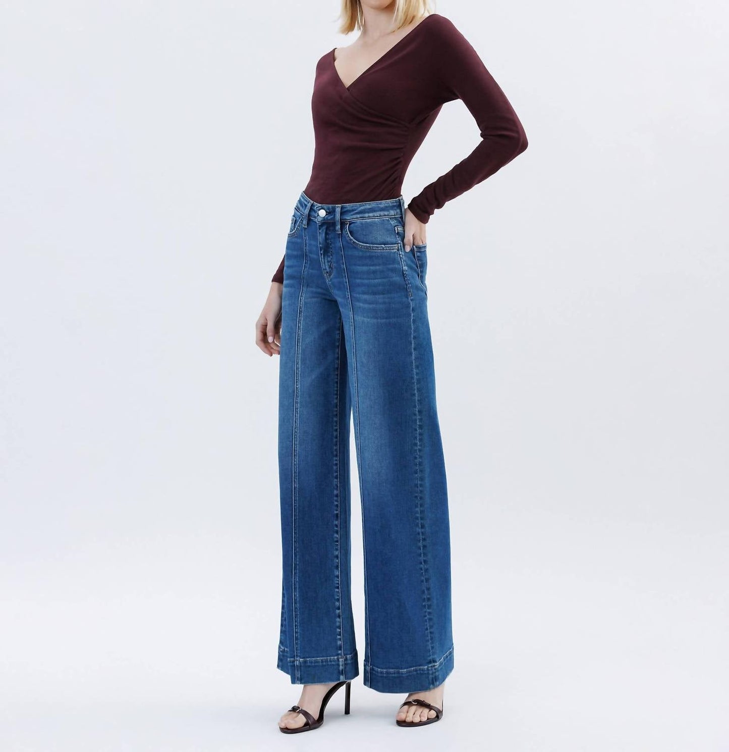 Flying Monkey - High Rise Trouser Hem Extreme Wide Leg Jeans