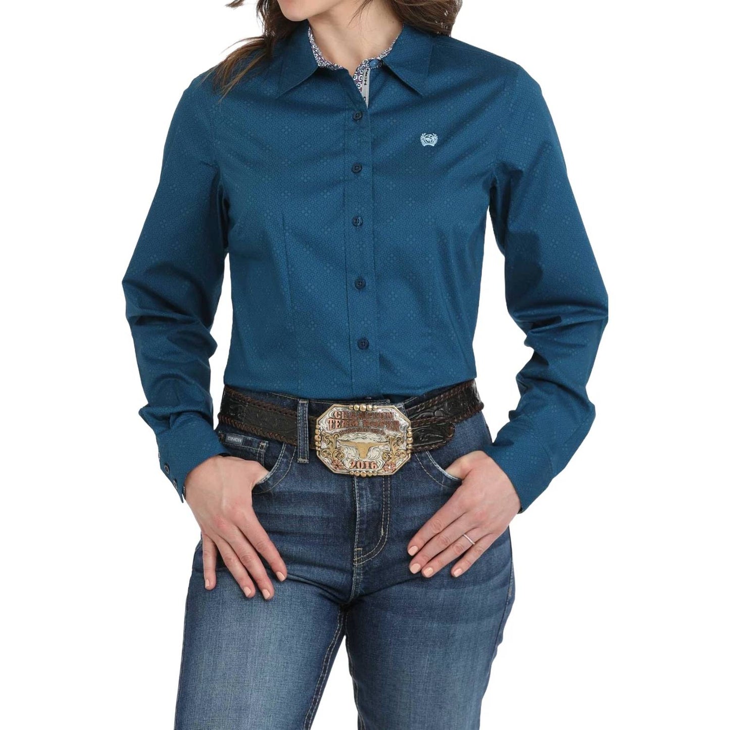 Cinch - Long Sleeve Diamond Print Button Shirt