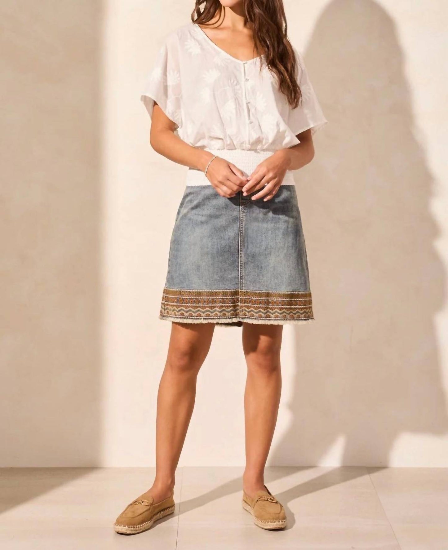 Tribal - Popover Button Front Blouse