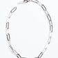 Eklexic - SILVER LARGE ELONGATED LINK CHAIN NECKLACE