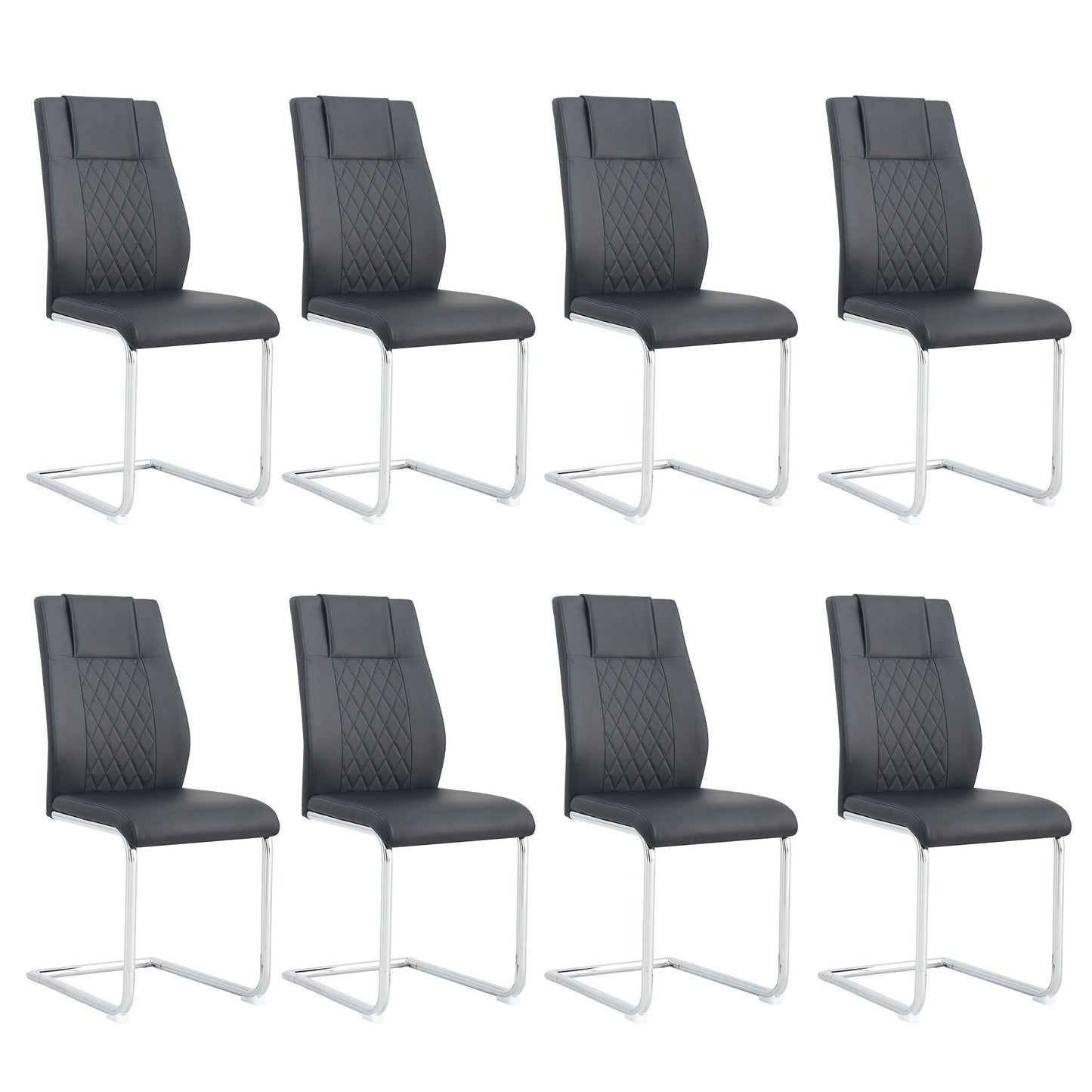 Modern Dining Chairs With Padded Seat, Metal Legs