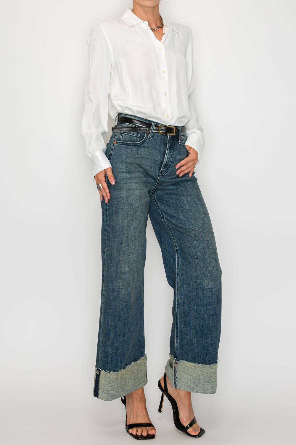 Artemis Vintage - Inseam Transfer Tummy Control High Rise Wide Leg Jeans