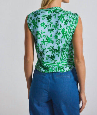 Derek Lam 10 Crosby - Ariel Tile Print Asymmetrical Top
