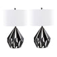 Geome Tri 28" Contemporary Metal Table Lamp Set