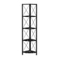 4-Tier Corner Bookshelf with Marble Look and Metal Frame
