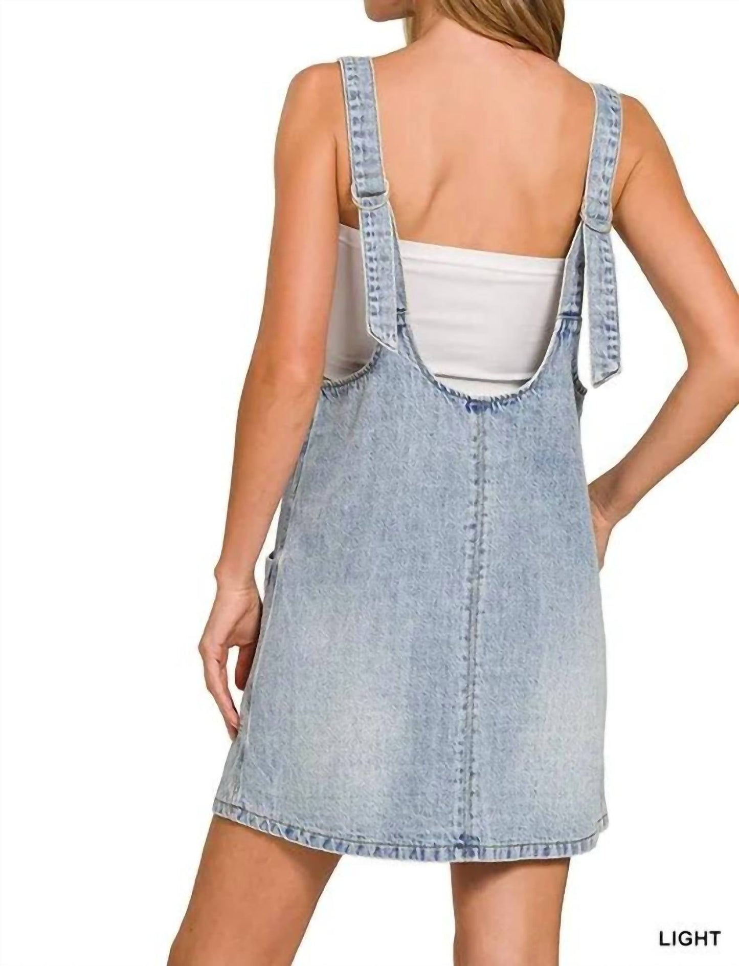 Trendsi - Zenana Denim Overall Mini Dress