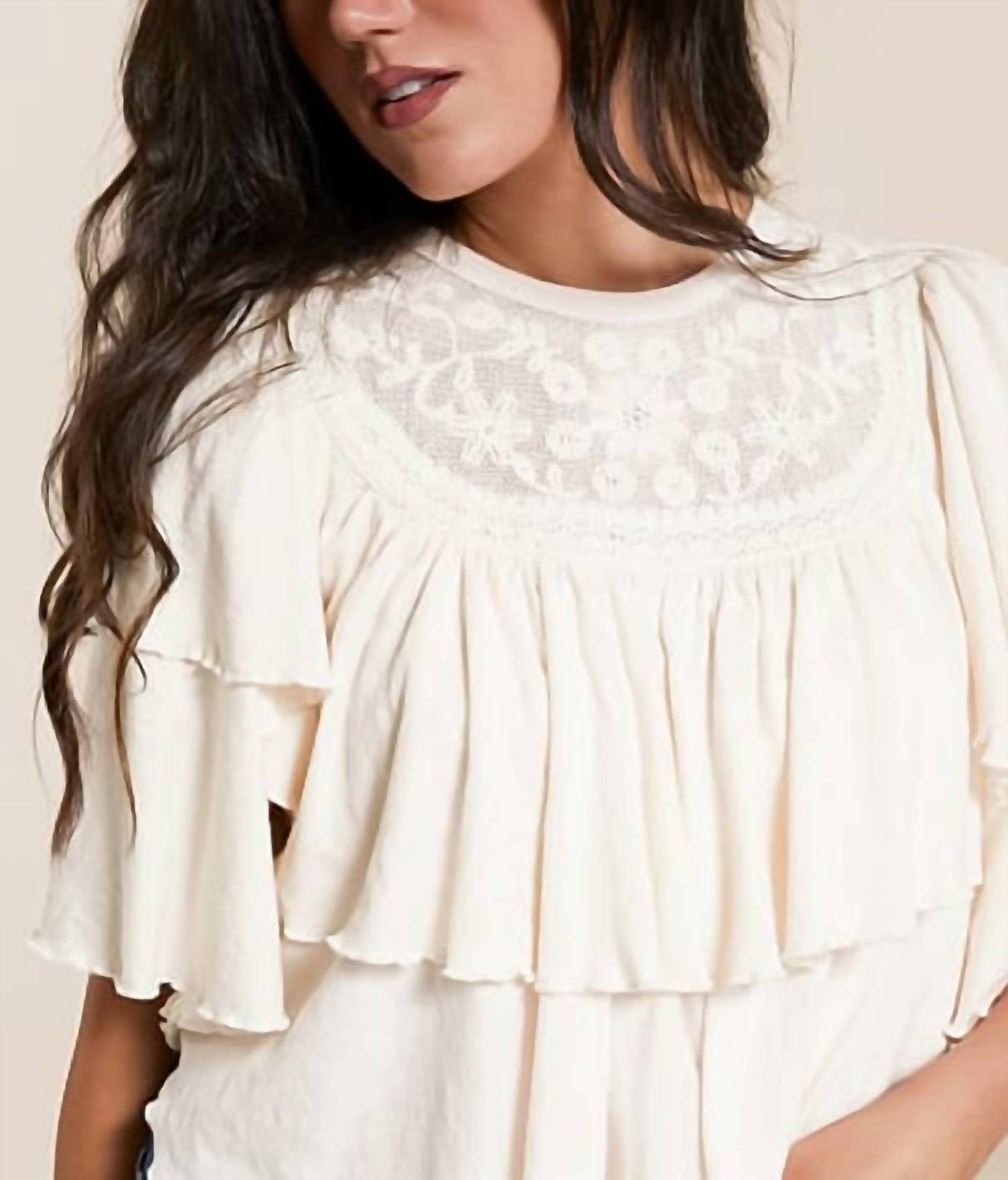 Free People - Rose Party Tiered Top
