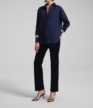 A.L.C. - Calvin Crystal Embellished Long Sleeve Shirt